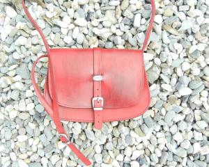 Klasická kožená kabelka Red