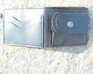 Kožená steampunková peněženka Lebka